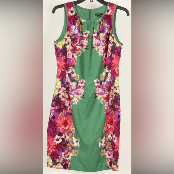 Ann Taylor Dresses & Skirts - Ann Taylor Women’s Dress 6 Green Purple Red Floral Sheath Sleeveless Lined